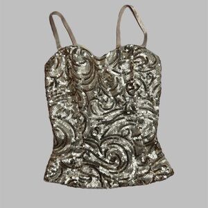 Sequin Embellished Gold Top